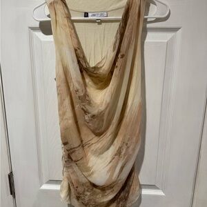 Jennifer Lopez Cream Sleeveless Top